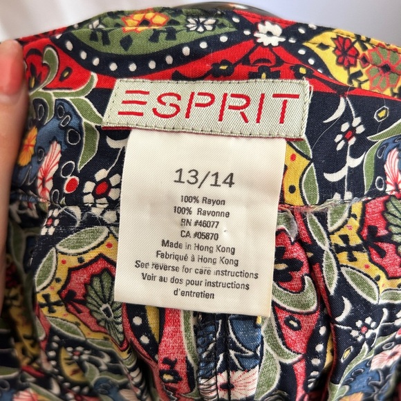 Vintage Esprit Button-Front Mosiac Skirt – Bold Floral Print – 1980s/90s - Picture 10 of 12
